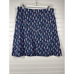 J. Jill Seahorse Skirt Women S Print Beach Cotton Blend Pockets Artsy Preppy Y2K
